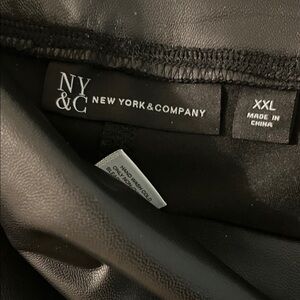 New York & Company Classic Black Faux Leather Leggings.